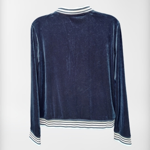 C R B Girl's Navy Velour Jacket - Picture 2 of 11